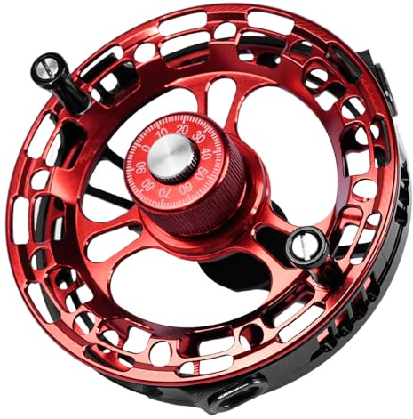 Namvo Angelrolle mit Ganzmetallgehäuse, spezielle Angelrolle zum Fliegenfischen, Rolle zum Fliegenfischen, Rollenhalter mit Doppelkipphebel, robust und langlebig