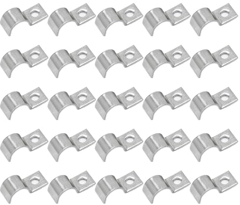 25 Stück Kabelschellen Befestigungsschelle,Kabelschellen zum Schrauben,Edelstahl 304 Rohrbefestigung Einzelloch U-Rohrschellen,Kabelhalter Kabelclips Einzelloch Metallkabelschellen für Rohre Ø 5-6 mm