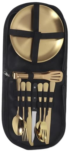 OFFSCH Kit De Cubiertos Camping Utensilios Inoxidable Cuchara Para Sopa Portátil Bolsa De Almacenamiento Incluida