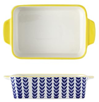 Auflaufform Klein Keramik, 500ML Rechteckig Lasagneform Vintage Backform Ofenform Mit Keramikgriffen OfenformSet Für Lasagne Tiramisu Auflauf (D)