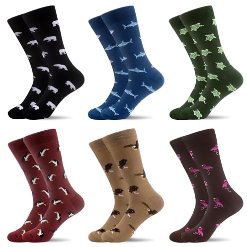 WeciBor 6 paires de chaussettes d'affaires pour homme en coton peigné sans coutures avec motif, confortables et respirantes, 39-42