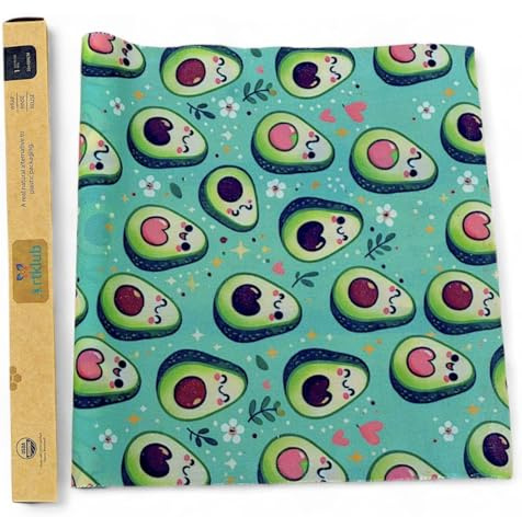 33 x 100 cm Extra Large Beeswax Wrap Roll – Reusable, Eco-Friendly, Organic Wrapper for Cheese Fruit Bread Snacks Vegitables Sustainable Zero Waste Plastic-Free Washable Bio Degradable (Avocado)