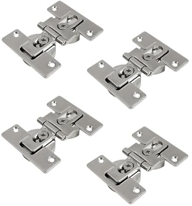 LIKERAINY 180 Grados Bisagras Puerta Plegable Bisagra para Mueble Armario Zinc fundido a presión Niquelado Paquete de 4 Piezas