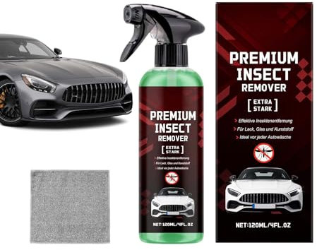 Nettoyant pour Peinture Auto - Dégraissant Goudron Et Résine 120ml pour Véhicule | Spray Polyvalent Action Rapide pour Détail de Peinture avec Chiffon pour Véhicule Camion