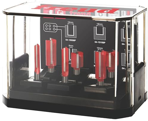 Freud Set Essential contenente 6 frese per legno con taglienti in metallo duro HW, codolo gambo A=8 mm, D=8/10/12/16/18/20 mm - 88-30508P - F03FR04605