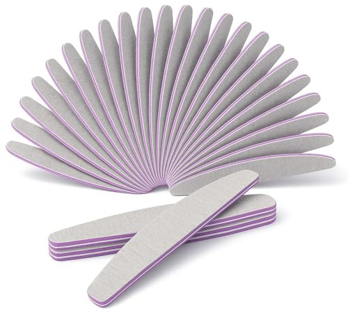 Professional Nail Files 50 Pack – Double-Sided Emery Boards 100/180 Grit – Durable Nail Filing Tools for Acrylic, Gel & Natural Nails – for Home, Salon & Pet Grooming Use