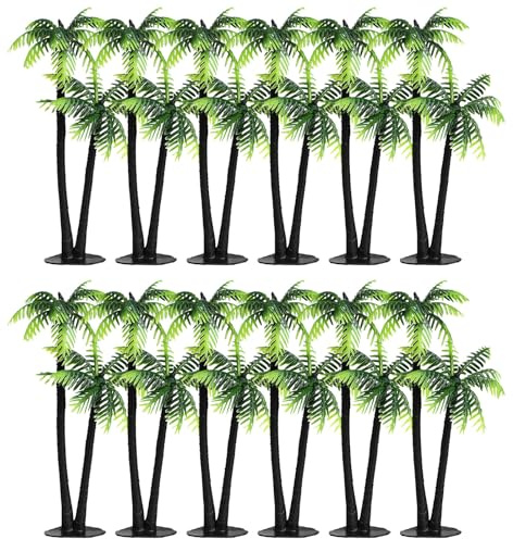 Ipetboom 15 Piezas Decoración de Árbol de Palma Micropaisaje de Modelos de Árbol Palmeras para Belén Decoración de Pecera Plantas de Plástico Adorno de Palma para Acuario