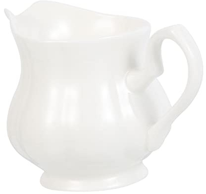 UTHCLO Latte in Ceramica Bianca Piccola con Beccuccio Ergonomico Contenitore Multiuso per Latte e Caffè Porcellana per Cucina Feste e Banqueting