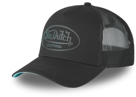 Von Dutch Trucker Cap 126, schwarz mit türkisfarbenem Revers, atmungsaktives Mesh, California-Stil