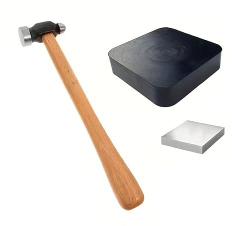 Paquete de 3 herramientas multifuncionales para manualidades de joyería con base de madera de silicona y mazos de hierro para entusiastas de la moda, base de madera