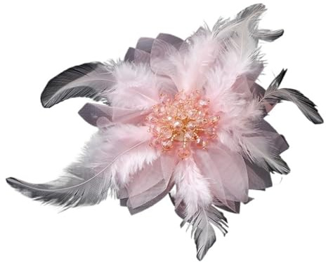 Broche Plume eleganta fjäder- och kristallbroscher för kvinnor tjejer, utsökta för fest bröllop, korsett tillbehör