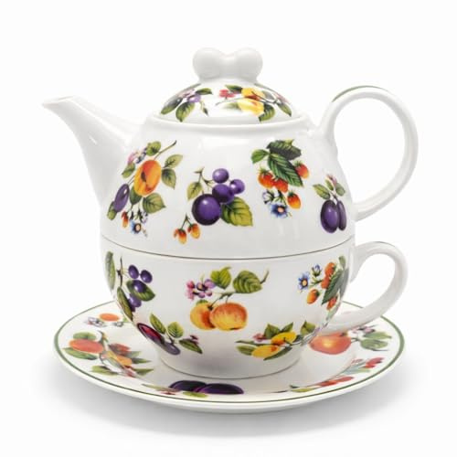 Leonardo Luxury Home Design Tazza Teiera Egoist Decorazione Frutta Idea Regalo Porcellana 400 ml The Infuso Servizio Elegante Raffinato Lavastoviglie Forno Microonde (Tazza Teiera Decorazione Frutta)
