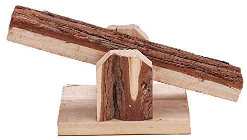 Juguete de Balancín de Hámster de Madera para Mascotas Pequeñas para Mejorar la Salud Mental y Aumentar el Nivel de Actividad Madera Natural