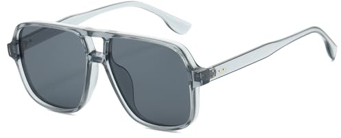 Long Keeper Retro Pilot Sonnenbrille Pilotenbrille Herren Damen Quadratisch Sonnenbrille Groß 70er Klassisch Eckige Pilot Retro Brille UV400