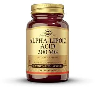 Solgar Ácido Alfa-Lipoico 200 mg | 50 Cápsulas Vegetales | Fácil de tomar · Apto para veganos, vegetarianos, kosher y halal
