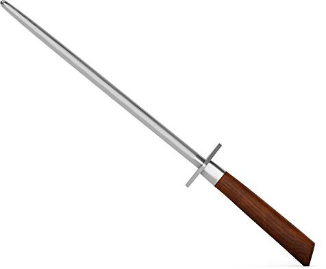 Burgvogel Solingen Natura Line, Wetzstahl rund, 26 cm, rostfrei, Messerschärfer, Made in Germany Braun Rot