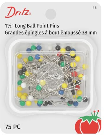Dritz 45 Ball Point Pins, Long, 1-1/2-Inch (75-Count)