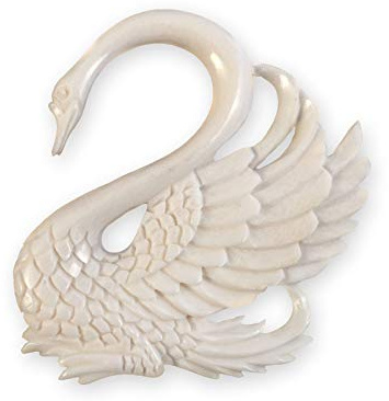 Fly Style Piercing Ohr Expander aus Horn oder Knochen - Schwan Dehnschnecke Dehnspirale Dehnungsschnecke Dehnsichel