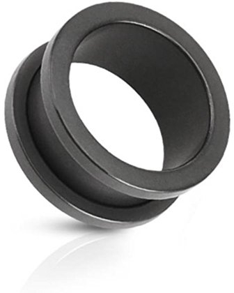 Paula & Fritz® Tunnel Double Flared Matt-Schwarz 12-mm Edelstahl Chirurgenstahl 316 L Piercing Ohr-Schmuck Schraub-Verschluss Damen Herren Plug Flesh-Tunnel