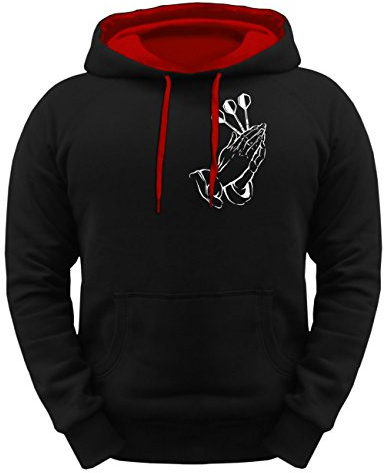 Männer Herren Kapuzenpullover Dart Double Makes Money Motiv AUF RÜCKEN