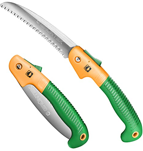 GRÜNTEK Sega da Potatura Pieghevole 180 mm. Sega a Mano da Giardino con Lama in acciaio Dentatura Giapponese