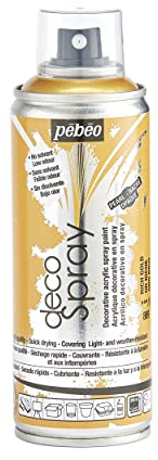 Pébéo - decoSpray - Acryl Spray Farbe - Für die Innen- und Außendekoration auf verschiedenen Untergründen - Wasserbasis, geruchsarm - 200 ml - Perlglanz Finish - Reichhaltiges Gold