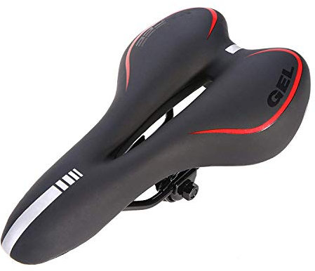 TentHome Fahrradsattel Hohl Sattel bequem Mountainbike Rennrad Velo MTB Sattel Gel Rennradsättel Tourensattel für Herren Damen, Schwarz/Rot
