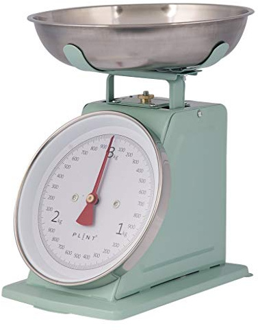 Vintage Retro Küchenwaage Waage PLINT Design Tellerwaage Metallwaage Landhaus (Leaf Mint)