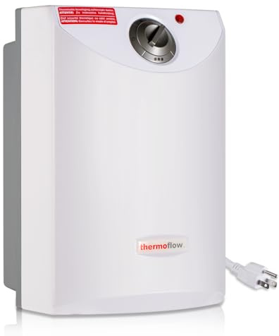 Thermoflow Electric Mini Tank Water Heater, 4.0 Gallon 120V Corded Under Sink Small Hot Water Heater for Point of Use Instant Hot Water