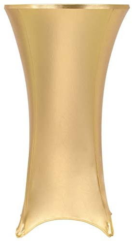 Festnight 2er-Set Tischhusse Stehtischhusse Stretchhusse Tischüberzug Stehtisch Hussen Golden 80 cm