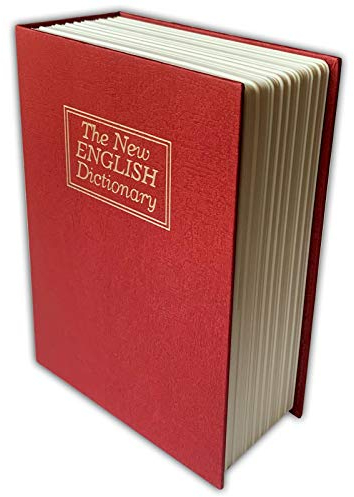 Büchersafe Buchattrappe Geldkassette Buch Attrappe Inkl. Schlüssel Buchsafe Bücher Safe Buchtresor Wörterbuch Geheimsafe (Bordeaux)