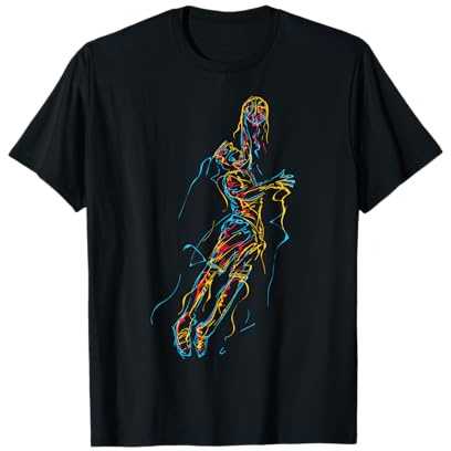 Abstrakte Kunst Basketball Sportler Bunt T-Shirt