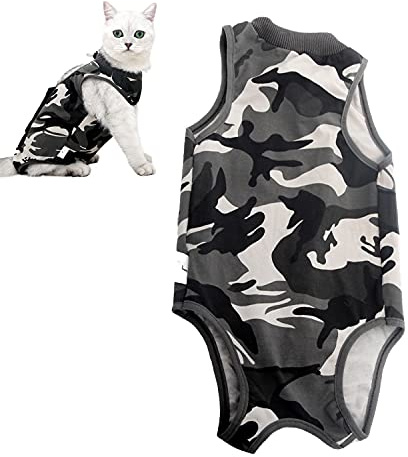 AEITPET Recovery Suit Katze, Haustiere Schutz Kleidung Wiederherstellung Anzug Weste, Verhindern Lecken Nach der Operation Tragen Weaning und Warmhalte Recovery Tuch Anzug für Katzen Hunde (S, 01)