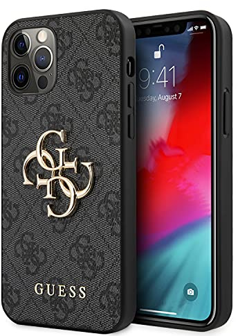 Guess GUHCP12L4GMGGR Hülle für iPhone 12 Pro Max 6,7 grau 4G Big Metal Logo, 3666339004583