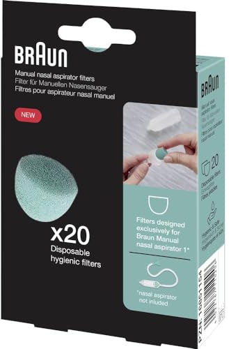 Braun Filter Manuellen nasensauger 1 | 20 Stück | Einwegfilter | Zur Verwendung mit Braun Manueller Nasensauger 1 | BNF020