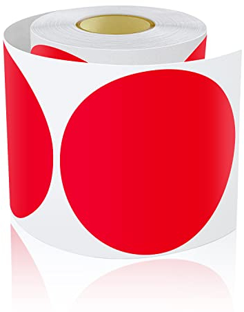 Meitaat 200 Stück Runde Aufkleber Groß 90mm Selbstklebend Klebepunkte Etiketten Farbkodierung kreise Sticker Wetterfest Rot