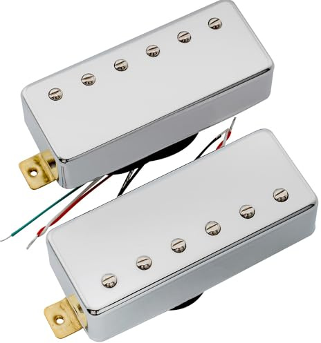 Artec MLA97 Alnico 5 Covered Mini Humbucker Tonabnehmer Hals Steg Pickups Set für E-Gitarre, Chrom