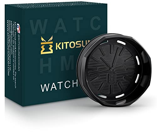 KITOSUN WatcHMD Charcoal Heat Management Device Stainless Steel HMD Coals Holders Tray, Easy Hold 3 Pieces 26 MM Coconut Charcoals Cubes (APwatcHMD-Black)