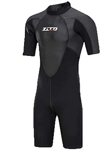 Einteiliger Badeanzug 3 mm Neoprenanzug Herren Kurzarm Tauchanzug Surfen Sunproof Surfen Schnorcheln Neoprenanzüge, Schwarz, 3XL