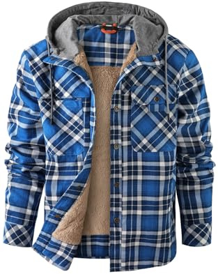Mr.Stream Herren Thermohemd Flanellhemd Winterjacke Fleecefutter schützendem Innenfutter Holzfällerhemd Arbeitshemd