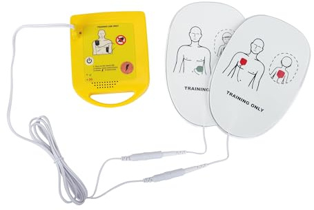 Mini AED Trainer XFT-D0009 Trainingsset Lehrgerät Erste-Hilfe-Zugmaschine Erste-Hilfe-Trainingskit Erwachsene Kind Pad Aktualisierte Version Student Studium Tool Englisch Sprache Lauter Sprachansagen