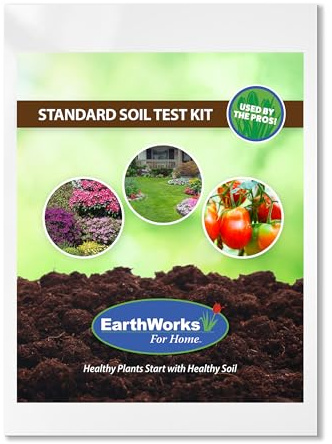 EarthWorks EW4H Soil Test Kit, Complete pH and Nutrient Lab Analysis, Mail-in Sample for Fast Results, Ideal for Garden, Lawn, Turf & Home Use, 1 Pack