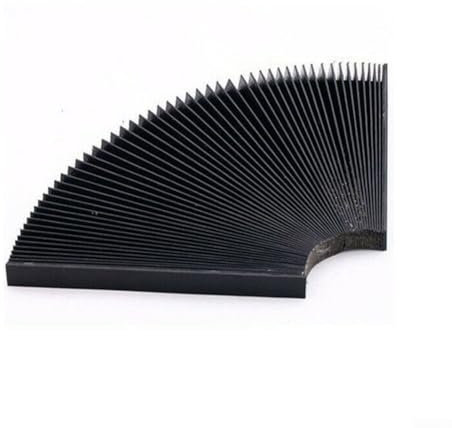 245mm CNC Machine Guard Cloth, Milling Machine Flexible Protective Flat Accordion Bellows Cover Tool, CNC Machine Black Rubber Accordion Pleats Shield Cover