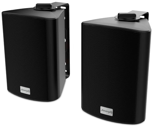 Audibax PR-52 BT Black – Altavoces de Pared – Compatible con Bluetooth - Pareja de Altavoces Estereo de 2 Vías – Altavoces con Woofer de 5” – Sonido Envolvente