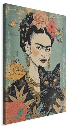murando - Leinwandbild Frida Kahlo 40x60, 40x60 cm, 1-teilig, Schlafzimmer | Hochwertige Leinwand, sofort aufhängbar, ideal fürs Wohn- oder Schlafzimmer, wasserfest und lichtecht, langlebig, stilvoll