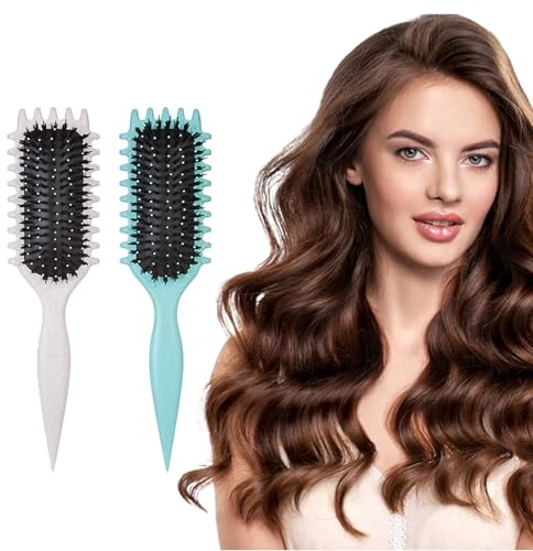 ATSGJLZN 2 Stück Lockenbürste,Curly Hair Brush Curl Define Stylingbürste für Damen Herren, Hair Care