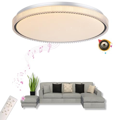 chysongoods-BZ LED Musik Deckenleuchte mit Bluetooth Lautsprecher Φ50cm 55W Sprach und APP-Steuerung Kompatibel Mit Alexa/Google Home RGB Farbwechsel Dimmbare Farbanpassung mit Fernbedienung
