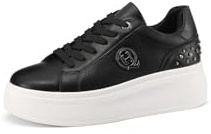 QUEEN HELENA Scarpe da Ginnastica Platform Sneakers con Strass Donna X31-12 (X31-11 Nero, Sistema Taglie Calzature EU, Adulto, Donna, Numero, Media, 40)