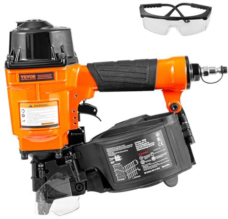 VEVOR Coil-Verkleidungsnagler MCN55, 1 Zoll bis 2 1/4 Zoll 15 Grad pneumatischer Verkleidungsnagler, 70-120 PSI Luft-Coil-Nagler für Verkleidungen, Palettenummantelungen, Zäune, Terrassendielen