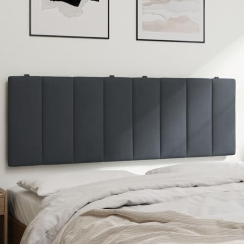 THOYTOUI Kopfteil-Kissen, Verdickter bettkopfteil Bett Rückwand Polsterpaneel Kopfteile Geeignet für Schlafzimmer Wohnungen Gästezimmer Studentenwohnheim Dunkelgrau 140 cm Samt